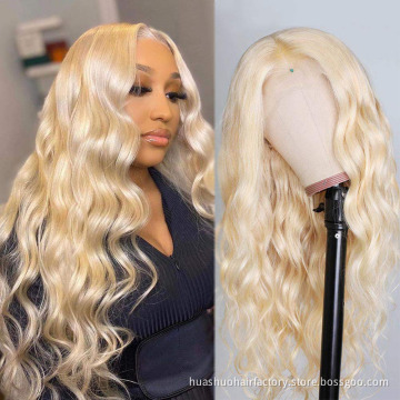 180% Density 13x4 13X6 613 Blonde Body Wave HD Transparent Lace Frontal Human Hair Wigs for Black Women